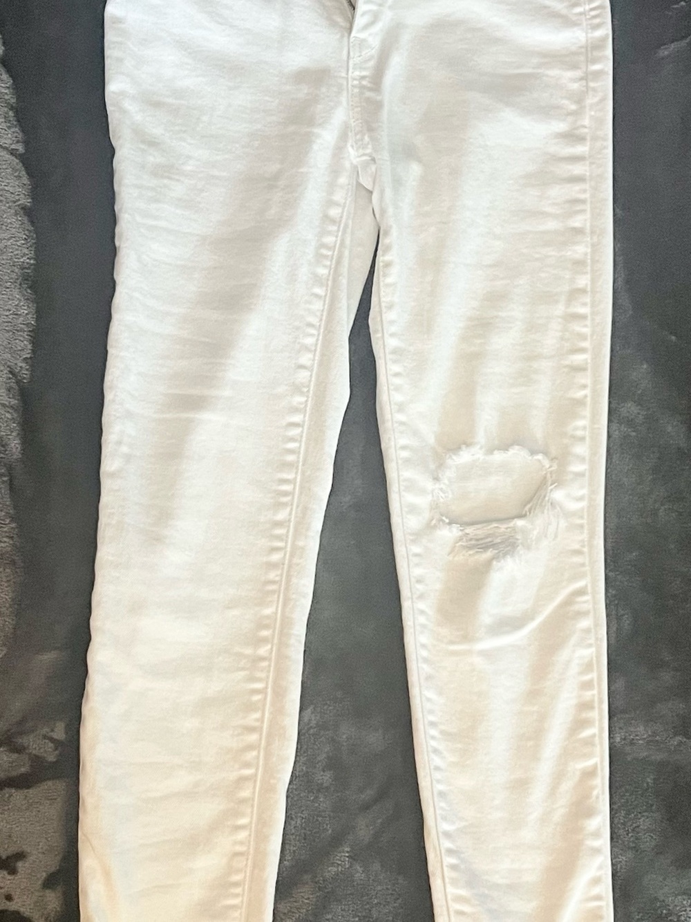 Levi's 721 High Rise Skinny Ankle Jeans White Distressed Raw Hem Size 26